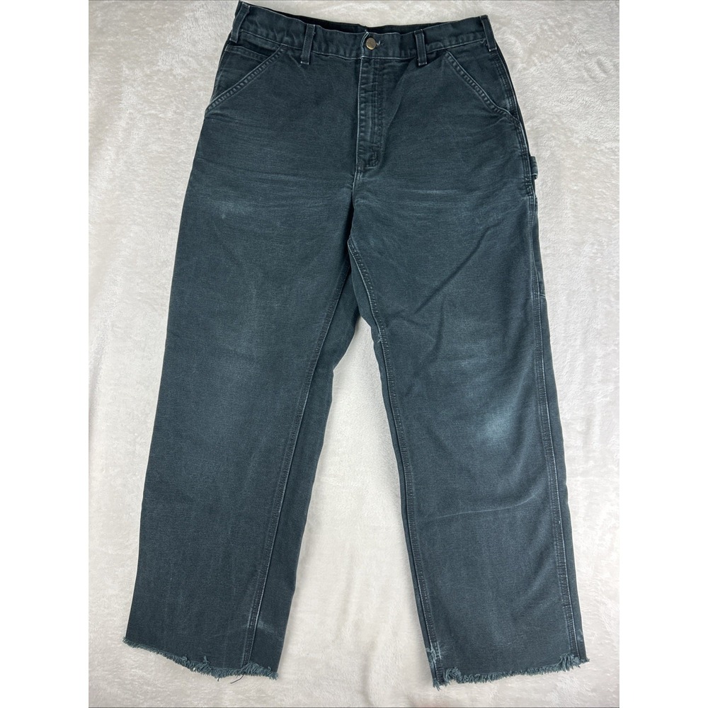Carhartt Jeans 14806 34 X 30* Black Work Pants Carpenter Dungaree Fit